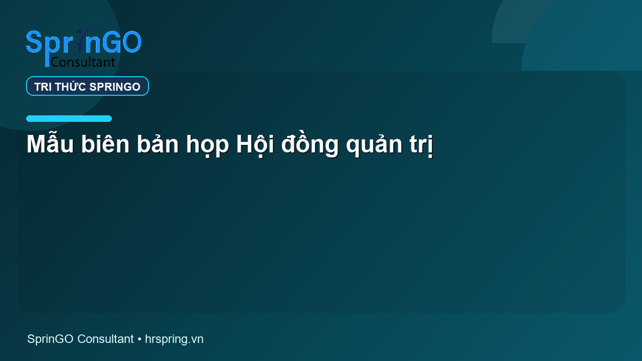 Mẫu biên bản họp Hội đồng quản trị