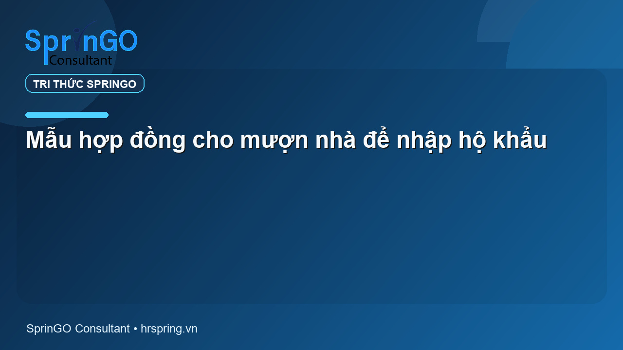 Mẫu hợp đồng cho mượn nhà để nhập hộ khẩu