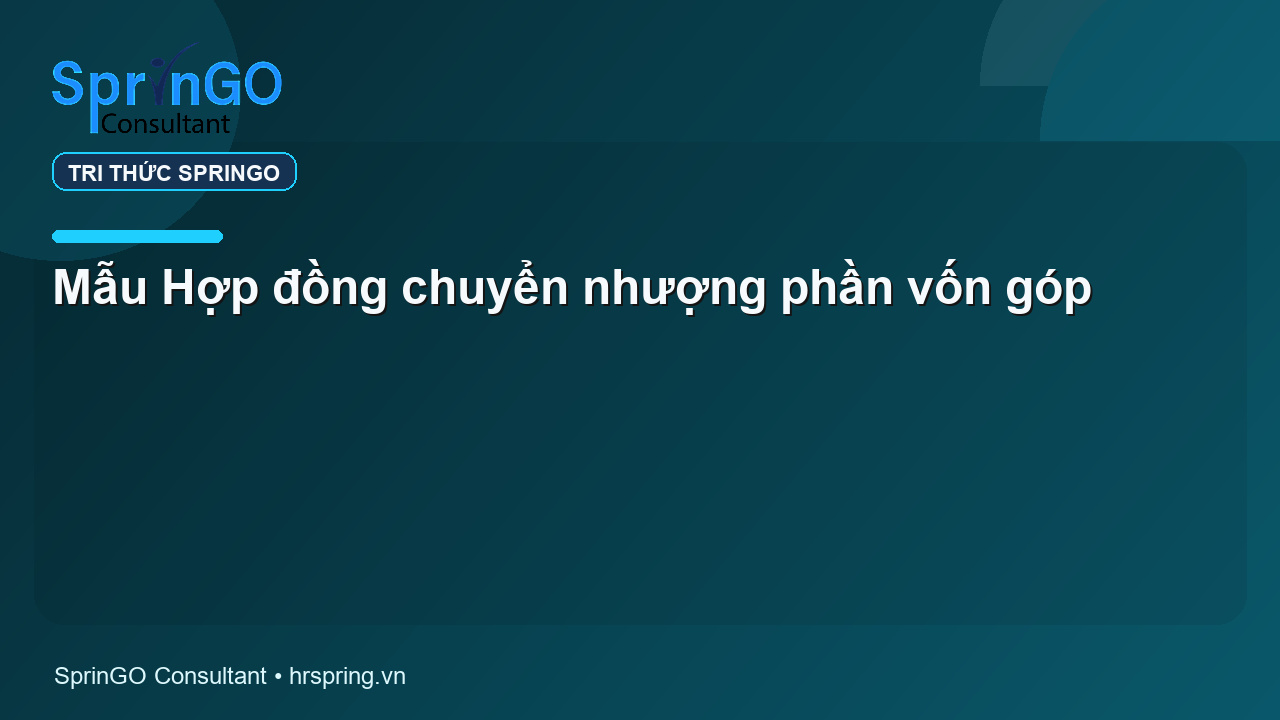 Mẫu Hợp đồng chuyển nhượng phần vốn góp