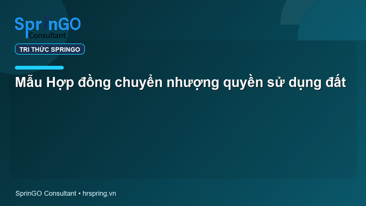 Mẫu Hợp đồng chuyển nhượng quyền sử dụng đất