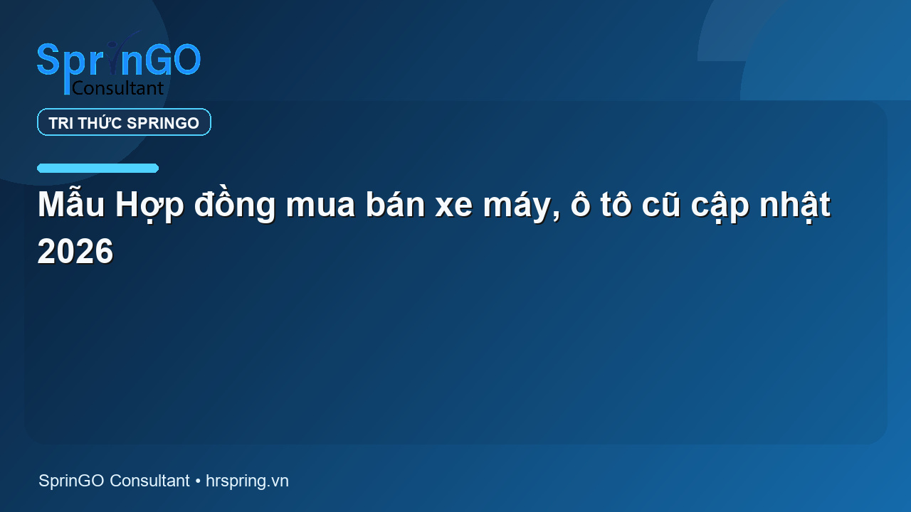 Mẫu Hợp đồng mua bán xe máy, ô tô cũ cập nhật 2026