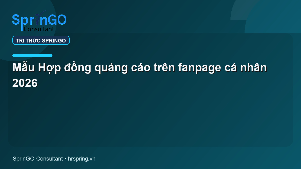 Mẫu Hợp đồng quảng cáo trên fanpage cá nhân 2026