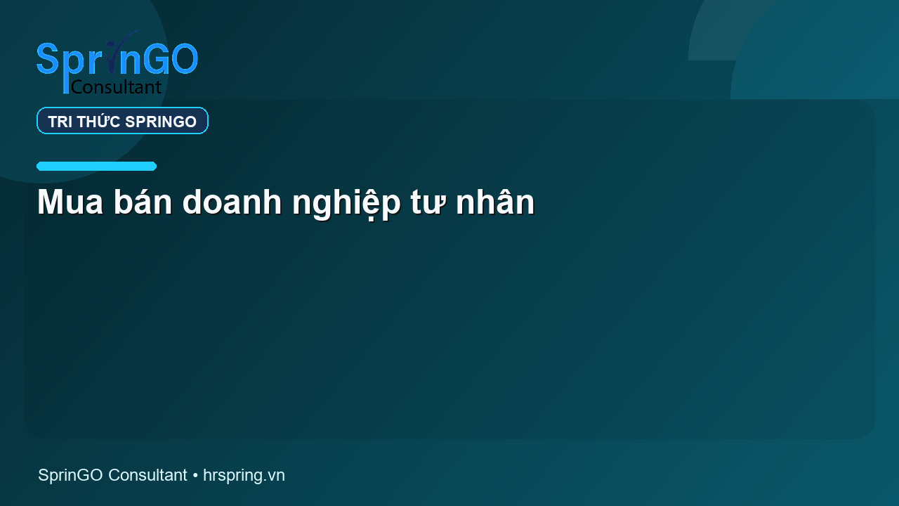 Mua bán doanh nghiệp tư nhân