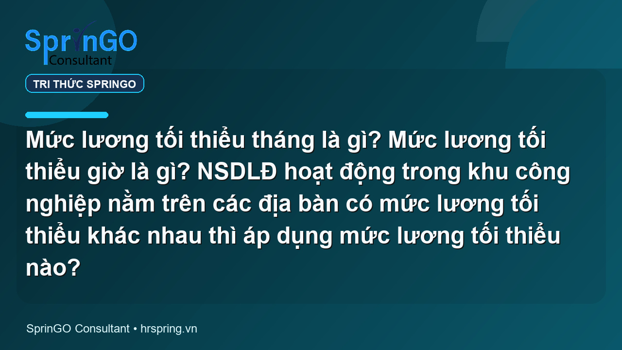 Mức lương tối thiểu tháng là gì? Mức lương tối thiểu giờ là gì? NSDLĐ hoạt động trong khu công nghiệp nằm trên các địa bàn có mức lương tối thiểu khác nhau thì áp dụng mức lương tối thiểu nào?