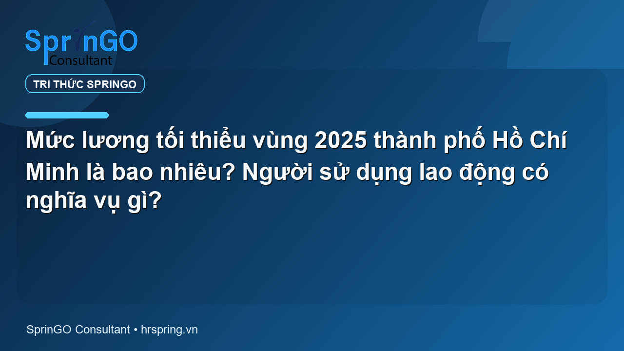 Mức lương tối thiểu vùng 2025 thành phố Hồ Chí Minh là bao nhiêu? Người sử dụng lao động có nghĩa vụ gì?