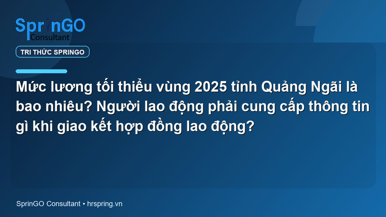 Mức lương tối thiểu vùng 2025 tỉnh Quảng Ngãi là bao nhiêu? Người lao động phải cung cấp thông tin gì khi giao kết hợp đồng lao động?