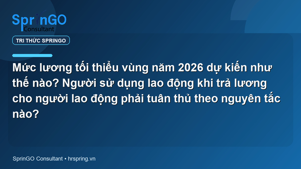 Mức lương tối thiểu vùng năm 2026 dự kiến như thế nào? Người sử dụng lao động khi trả lương cho người lao động phải tuân thủ theo nguyên tắc nào?