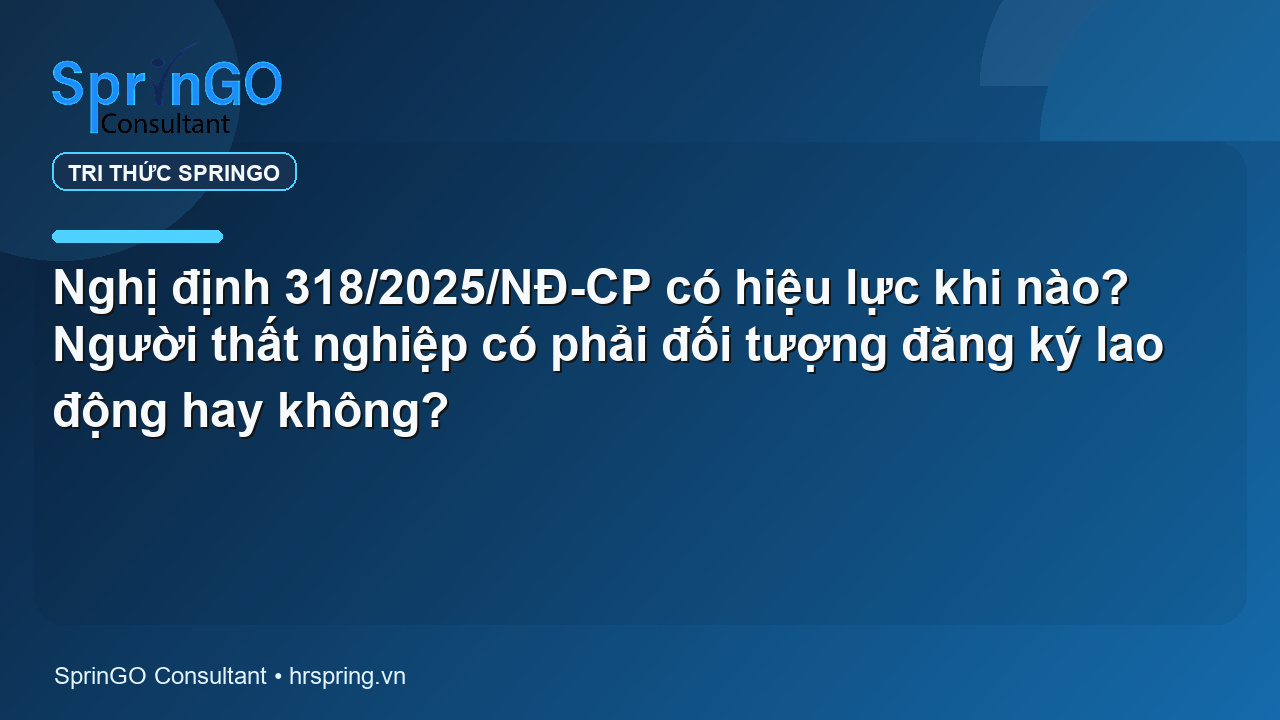 Nghị định 318/2025/NĐ-CP có hiệu lực khi nào? Người thất nghiệp có phải đối tượng đăng ký lao động hay không?