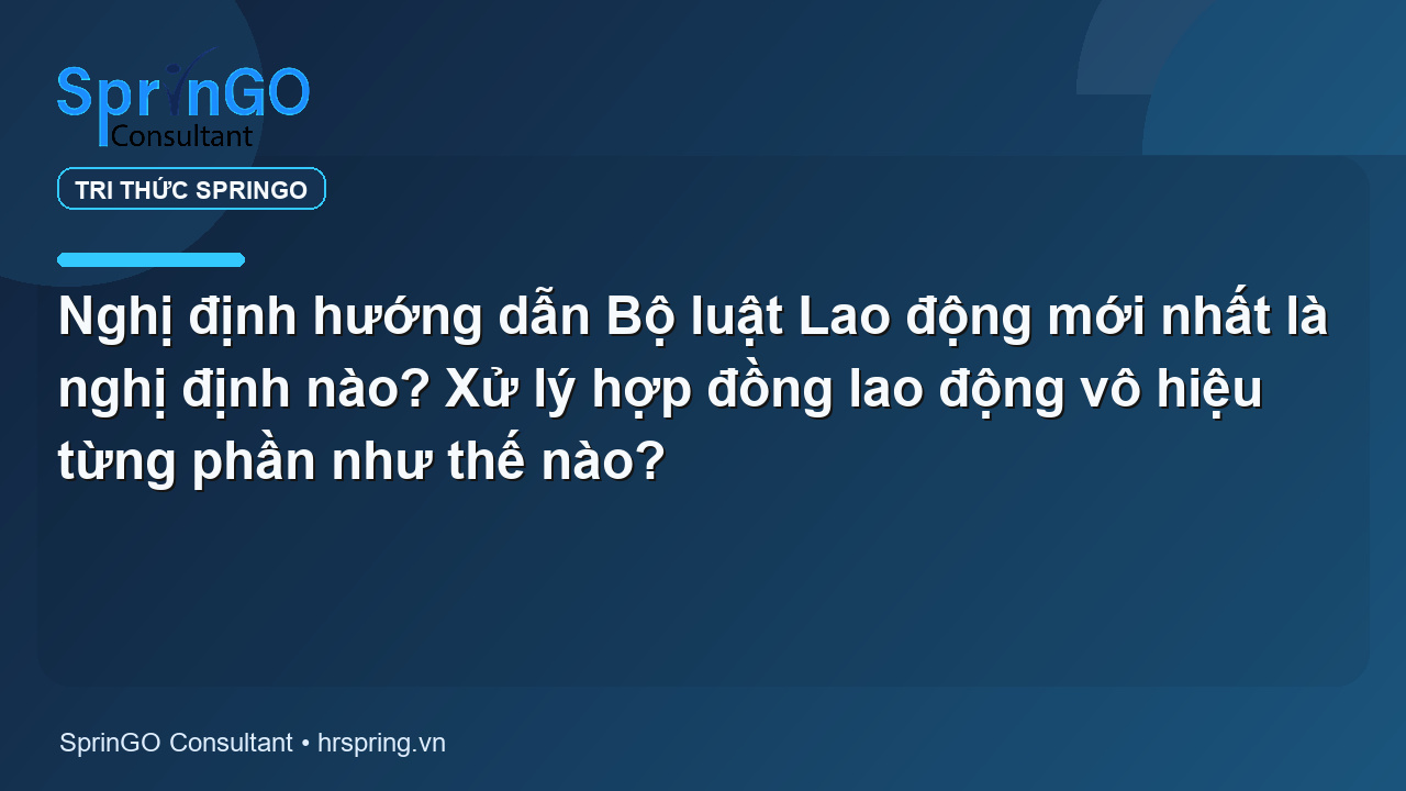Nghị định hướng dẫn Bộ luật Lao động mới nhất là nghị định nào? Xử lý hợp đồng lao động vô hiệu từng phần như thế nào?