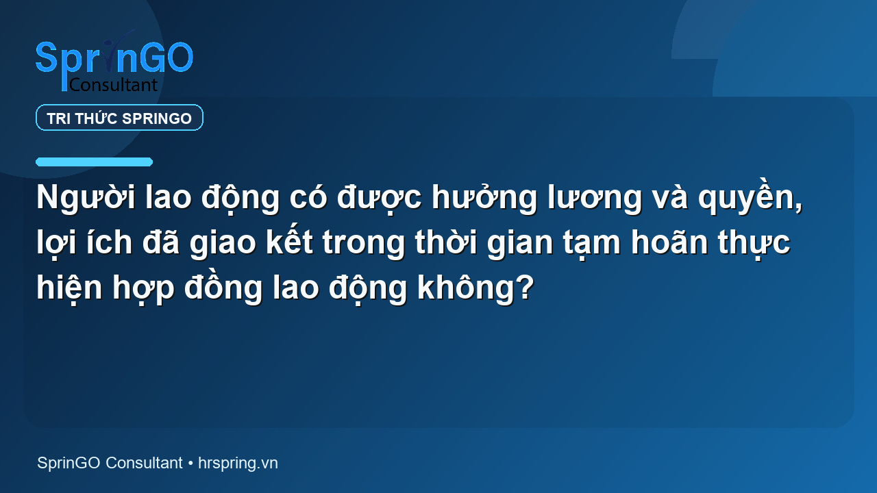 Người lao động có được hưởng lương và quyền, lợi ích đã giao kết trong thời gian tạm hoãn thực hiện hợp đồng lao động không?
