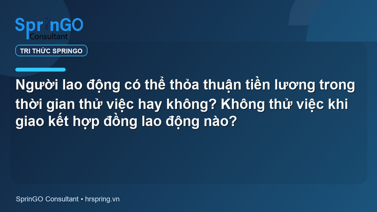 Người lao động có thể thỏa thuận tiền lương trong thời gian thử việc hay không? Không thử việc khi giao kết hợp đồng lao động nào?