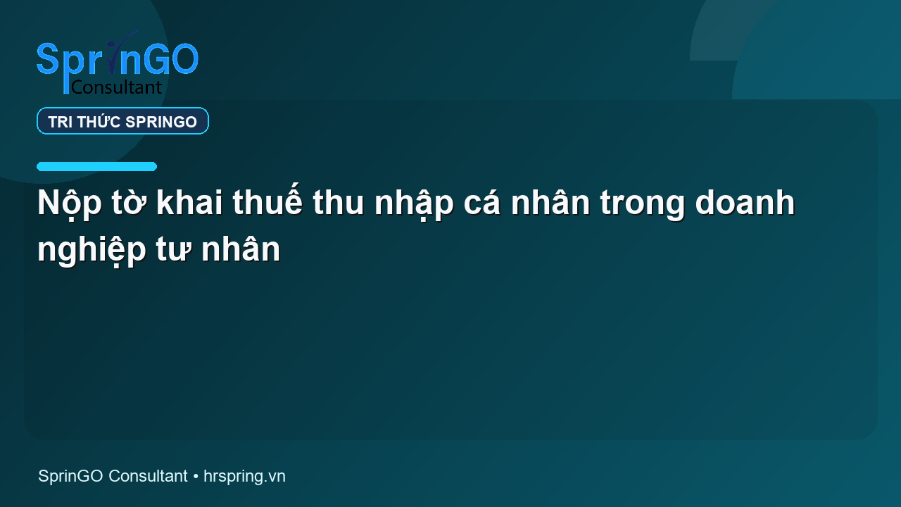 Nộp tờ khai thuế thu nhập cá nhân trong doanh nghiệp tư nhân
