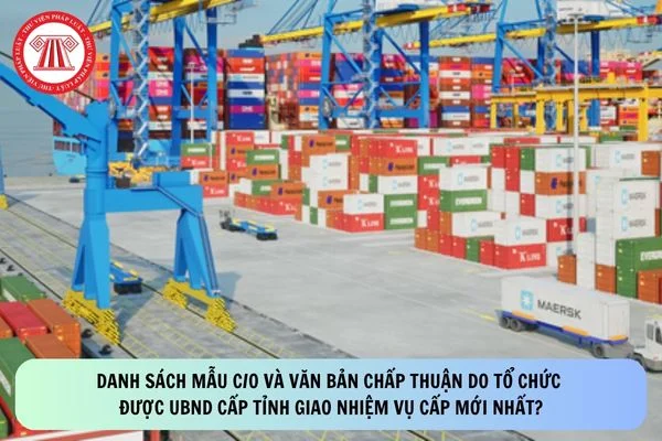 Danh sách mẫu C/O và văn bản chấp thuận do tổ chức được UBND cấp tỉnh giao nhiệm vụ cấp mới nhất?
