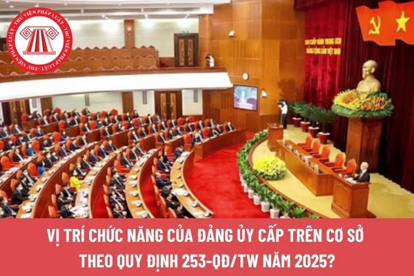 Vị trí chức năng của đảng ủy cấp trên cơ sở theo Quy định 253-QĐ/TW năm 2025?
