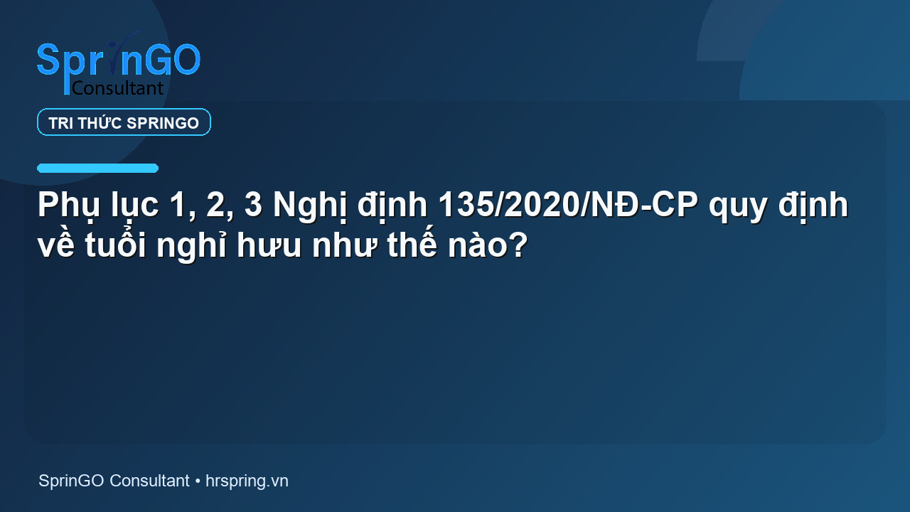 Phụ lục 1, 2, 3 Nghị định 135/2020/NĐ-CP quy định về tuổi nghỉ hưu như thế nào?