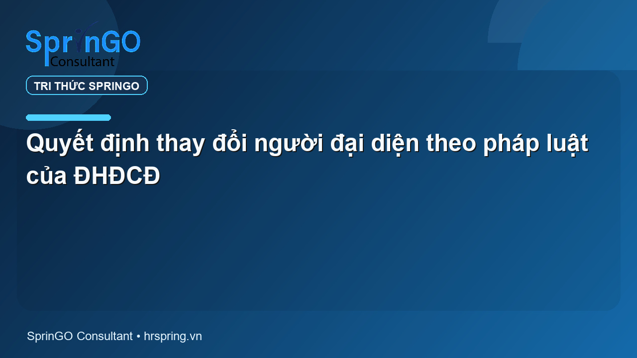 Quyết định thay đổi người đại diện theo pháp luật của ĐHĐCĐ