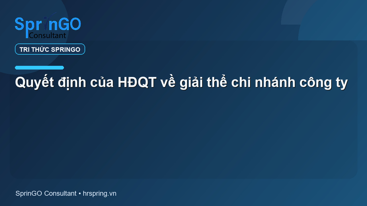 Quyết định của HĐQT về giải thể chi nhánh công ty