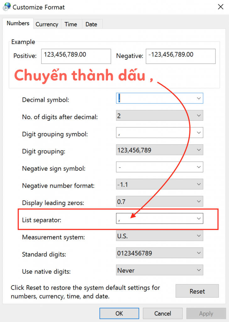 list separator