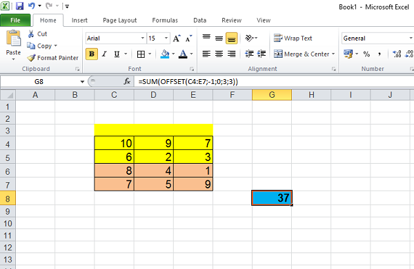 Hàm Offset và ứng dụng của hàm Offset trong Excel