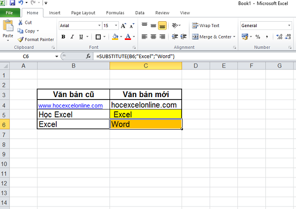 Hàm SUBSTITUTE trong Excel, hướng dẫn sử dụng và có ví dụ minh họa cụ thể
