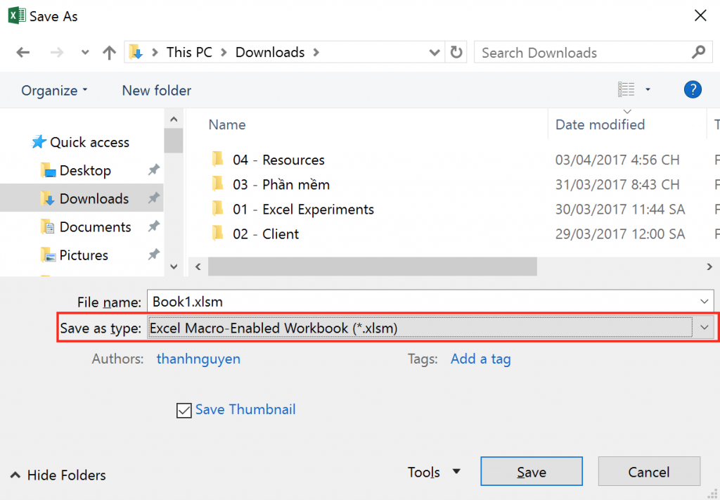 cach-luu-file-excel-vba-macro Bắt đầu với Excel Macros và lập trình VBA