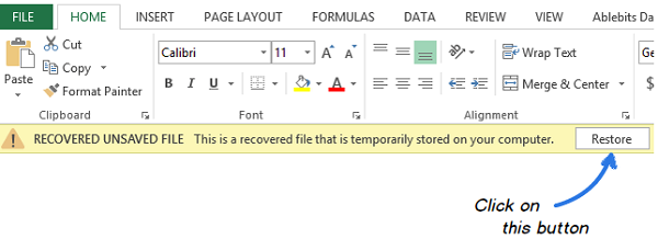 Cách phục hồi file Excel chưa lưu hoặc bị ghi đè