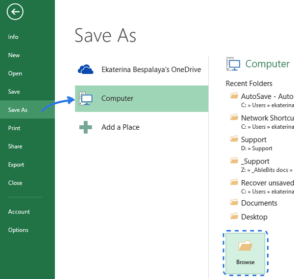 Cách phục hồi file Excel chưa lưu hoặc bị ghi đè