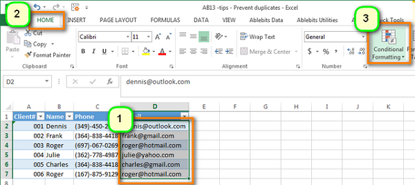 Hướng dẫn tự động đánh dấu màu các dữ liệu trùng nhau trong bảng tính Excel