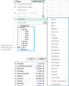 Cách lọc dữ liệu trong Excel