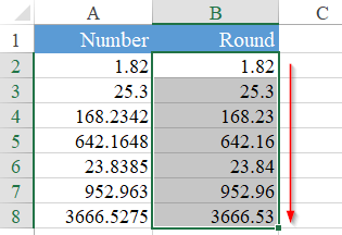 Hướng dẫn cách tự động làm tròn một dãy các ô trong Excel