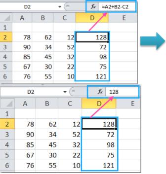 Cách thay thế công thức bằng kết quả hoặc giá trị trong Excel