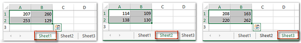 Cách AutoSum nhiều cột/hàng/trang tính trong Excel