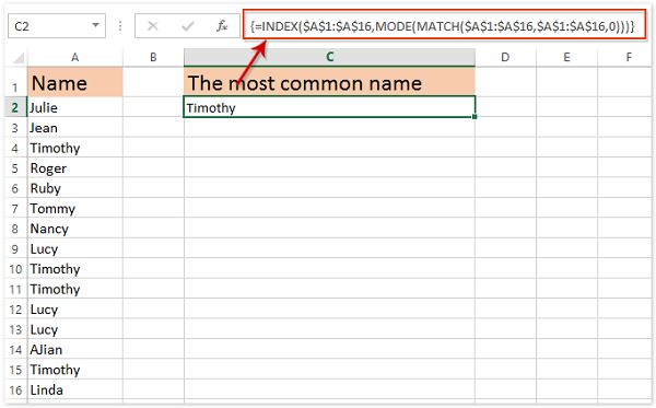 Cách tìm những giá trị lặp nhiều nhất (số hoặc chuỗi ký tự) từ một danh sách trong Excel