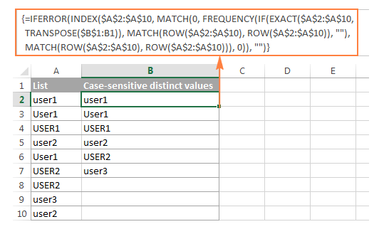 Cách lọc ra một danh sách các giá trị duy nhất và khác biệt trong Excel