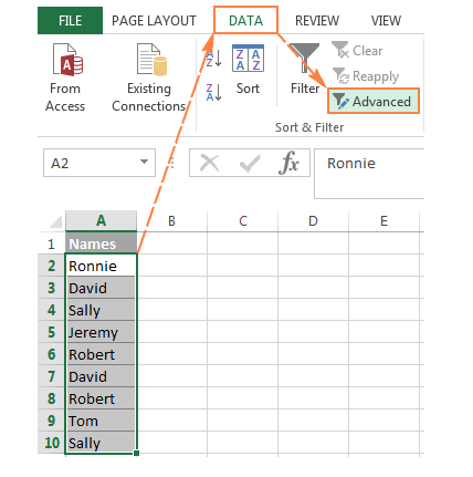 Cách lọc ra một danh sách các giá trị duy nhất và khác biệt trong Excel