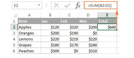 Các ví dụ về hàm Sum trong Excel – Cách chỉ tính tổng các cột, hàng hoặc ô được hiển thị