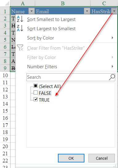 Hướng dẫn cách sắp xếp hoặc lọc dữ liệu có định dạng dấu gạch ngang trong Excel