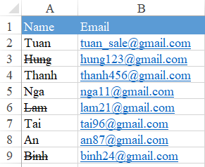 Hướng dẫn cách sắp xếp hoặc lọc dữ liệu có định dạng dấu gạch ngang trong Excel