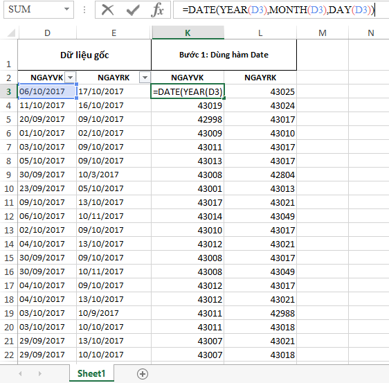 Xử lý dữ liệu ngày tháng cho đúng quy chuẩn Excel