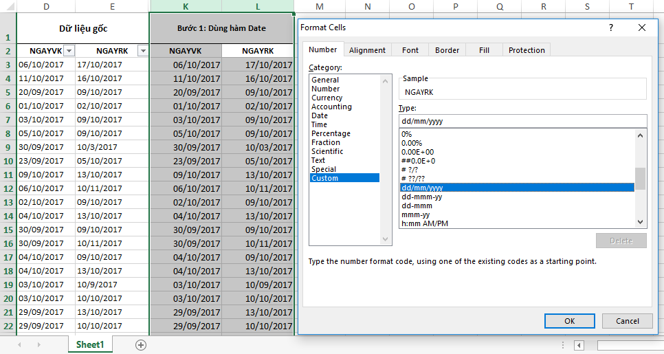 Xử lý dữ liệu ngày tháng cho đúng quy chuẩn Excel