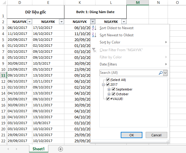 Xử lý dữ liệu ngày tháng cho đúng quy chuẩn Excel