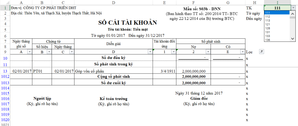 Hướng dẫn cách lọc danh sách tài khoản tổng hợp trong danh mục tài khoản kế toán