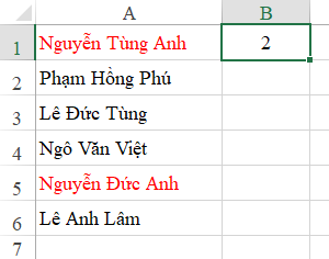 Hướng dẫn cách đếm ký tự nằm trong một chuỗi bằng hàm COUNTIF trong Excel