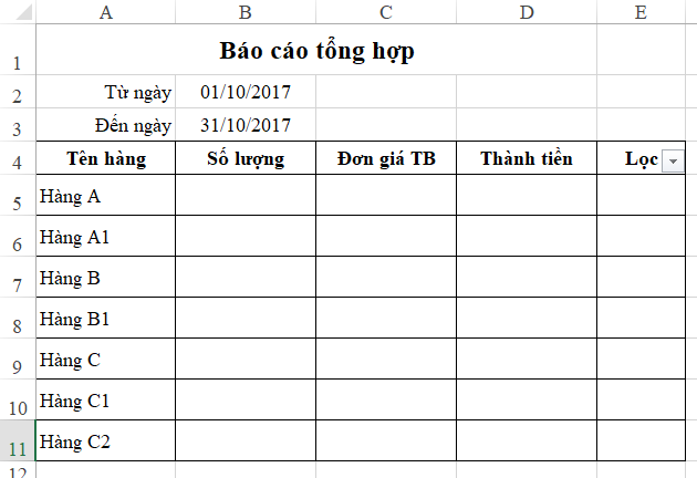Hướng dẫn cách lập báo cáo tổng hợp tự động với Excel và VBA