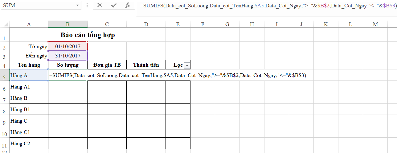 Hướng dẫn cách lập báo cáo tổng hợp tự động với Excel và VBA