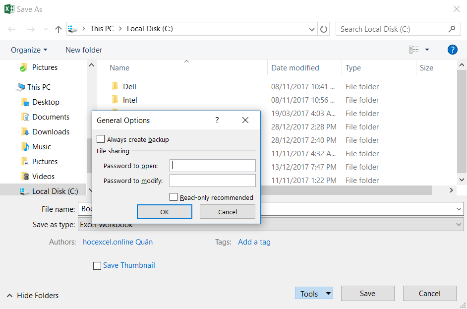 Tìm hiểu về chức năng Khóa và Bảo mật trong Excel