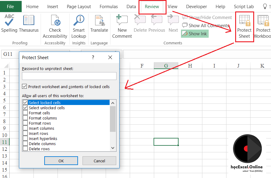 Tìm hiểu về chức năng Khóa và Bảo mật trong Excel
