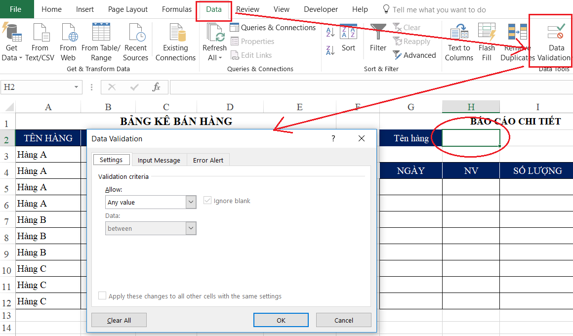 Hướng dẫn cách viết công thức lập báo cáo chi tiết tự động trong Excel