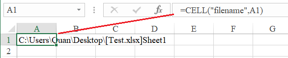 Hàm lấy tên Worksheet đang làm việc