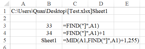Hàm lấy tên Worksheet đang làm việc